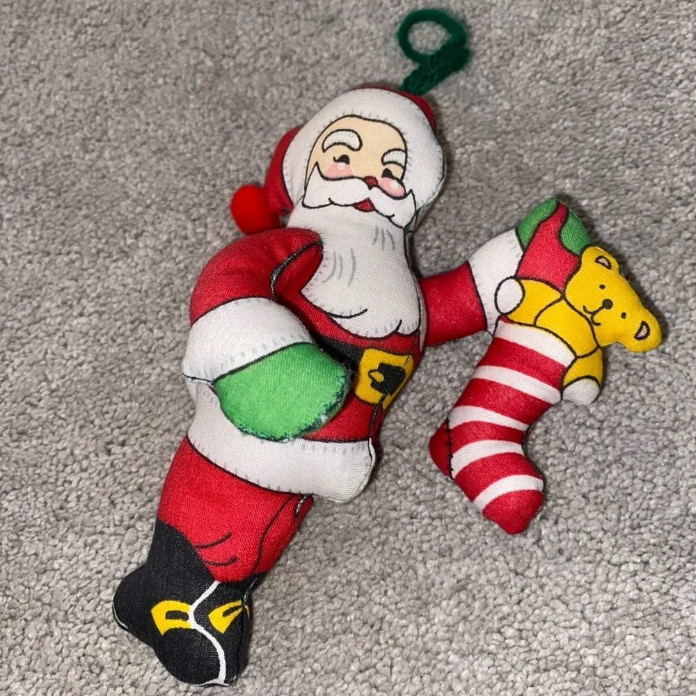 Vintage Stuff‎ Puff Fabric Handmade Santa Claus Christmas Ornament